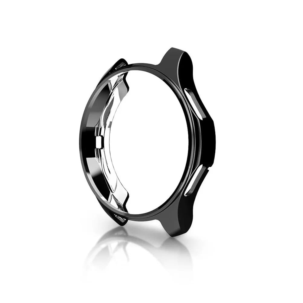 Cover per Orologio Gear S4, Cornice Protettiva Morbida Nera Anti-Graffio, Protezione Completa Anteriore Antiurto per Smartwatch con Pulsante