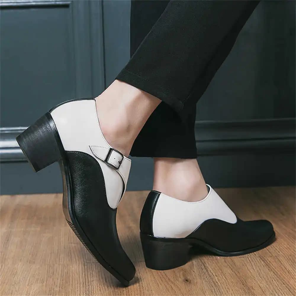 Ballroom Shoes Normal Leather Running Shoes with Heel Men's Party Shoes Evening Shoes Sports Athletics Cute