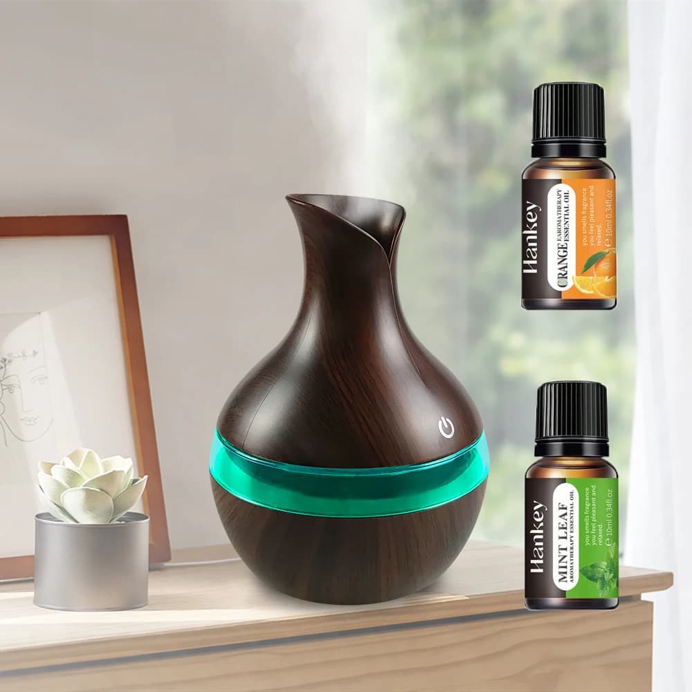 Diffusore per la casa Umidificatore 2 in 1 Diffusore di oli Alimentato tramite USB per Home Office Yoga Include 2 oli essenziali