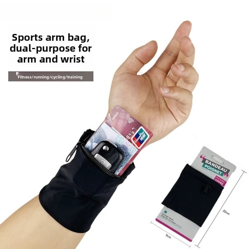 Borsa da Corsa con Cerniera, Portafoglio da Polso Leggero per Telefono, Chiavi, Carte, Fascia da Polso Antisudore per Palestra, Fitness, Sport, Ciclismo, Borsa da Braccio
