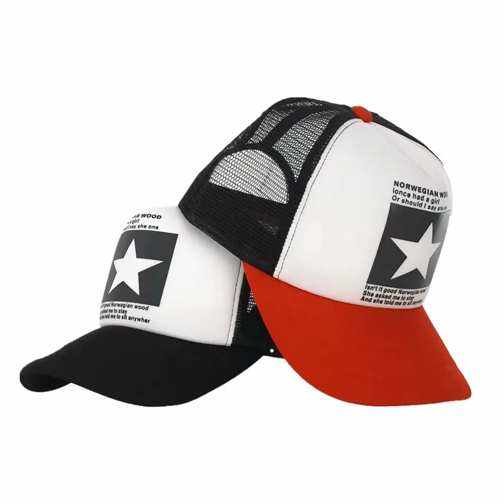 Cappellino da Baseball con Motivo a Cinque Stelle, Traspirante, per Uomo e Donna, Estivo, in Rete, con Chiusura Snapback