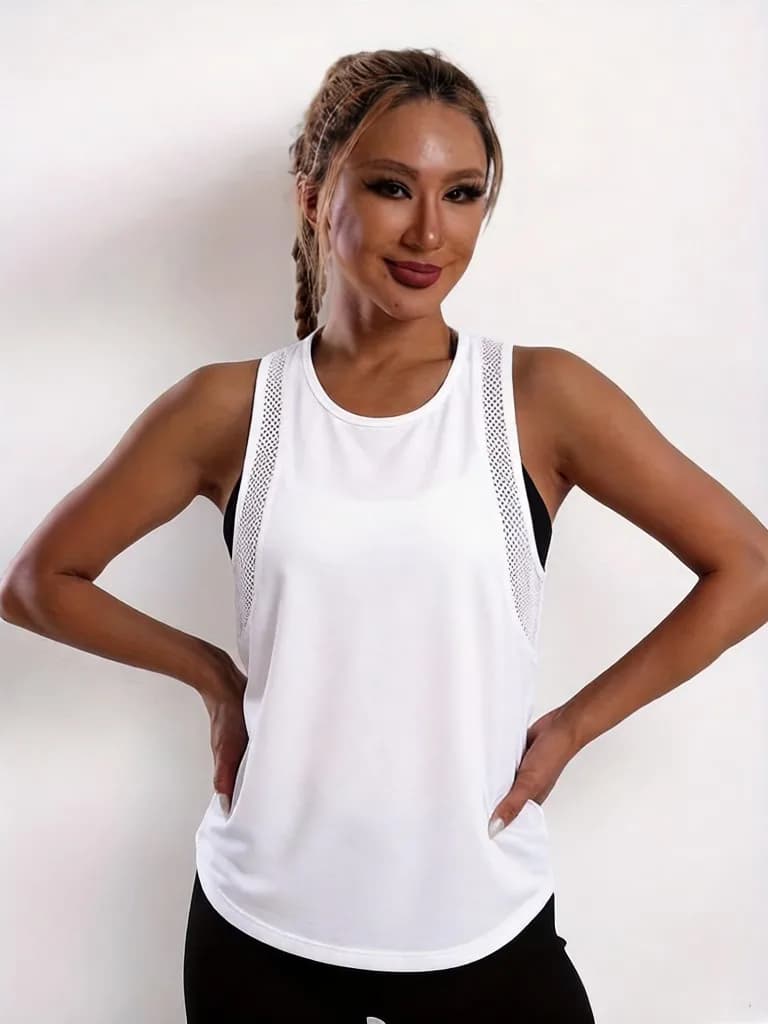 Summer Solid Women Sleeveless TShirt Loose Casual Sport Vest Lightweight Quick Dry Tank Top Breathable Running Jogging Pullover