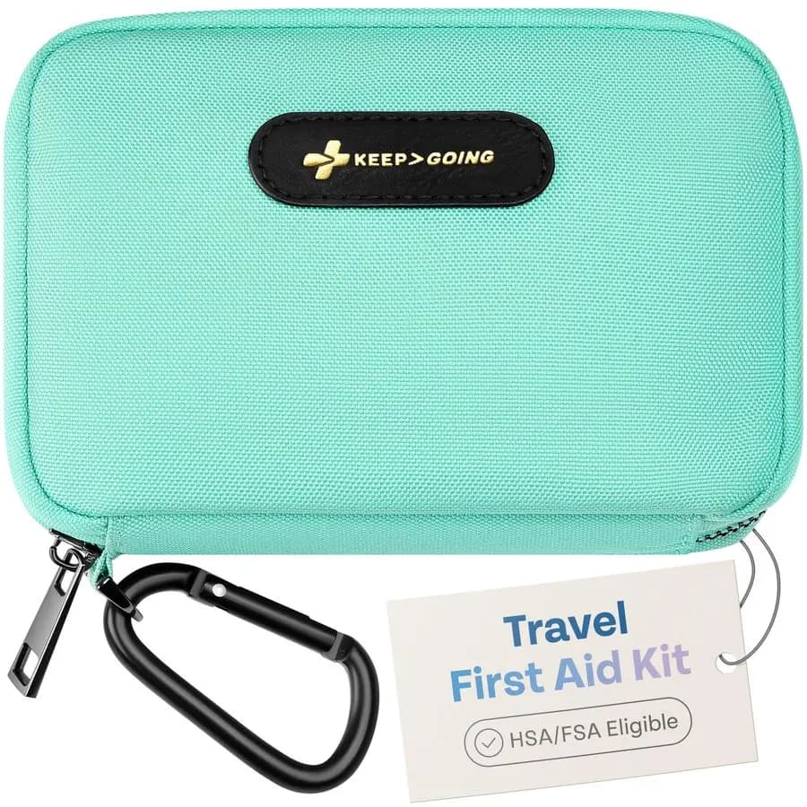 Kit di Pronto Soccorso da Viaggio per Auto, Casa, Escursionismo, Campeggio ed Emergenze all'Aperto, Formato da Viaggio Approvato TSA