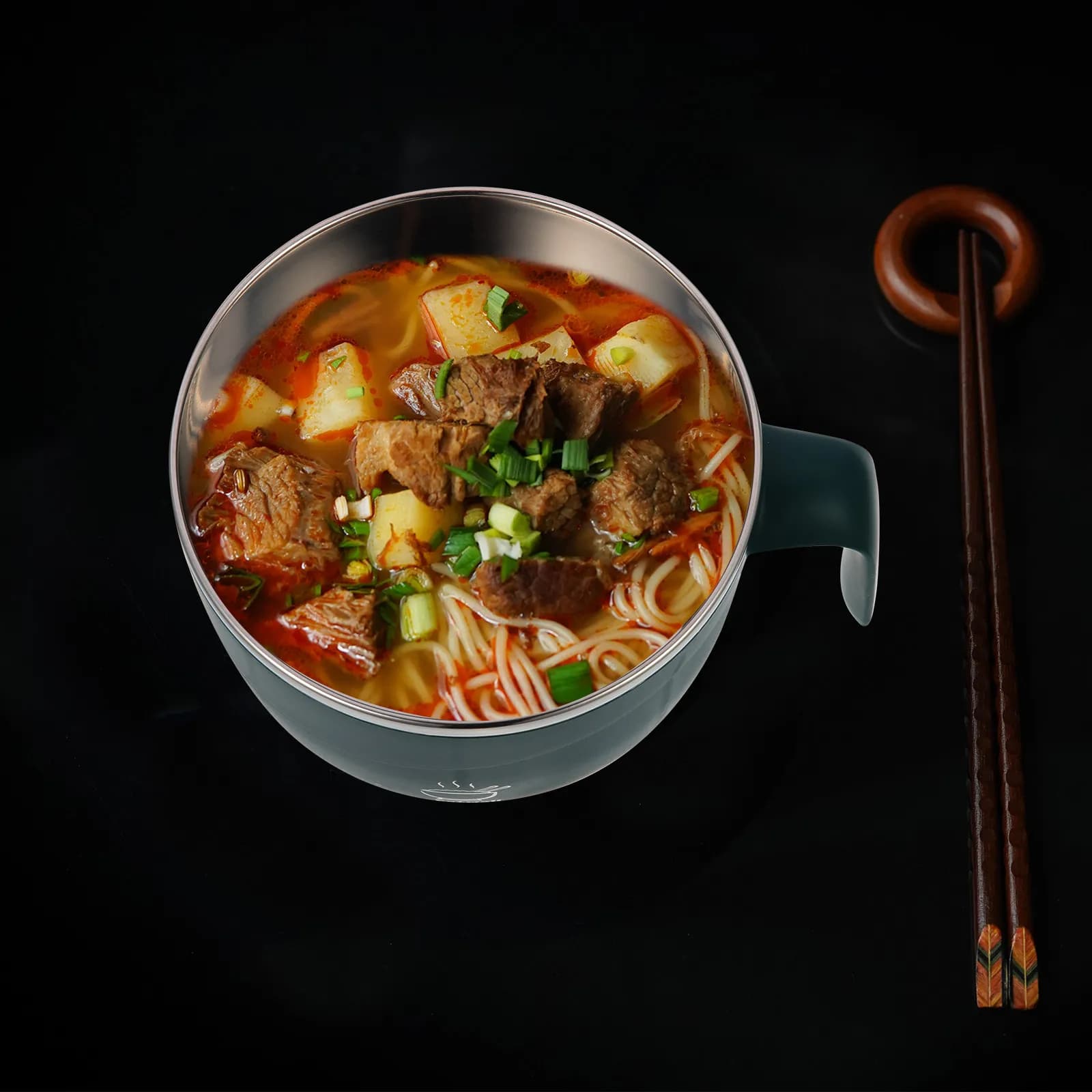 Contenitore Termico in Acciaio Inossidabile per Noodle, Sigillato, Anti-Perdita, Anti-Scottatura, con Manico, per Ramen, Zuppa, Riso, Pranzo, Contenitore per Alimenti