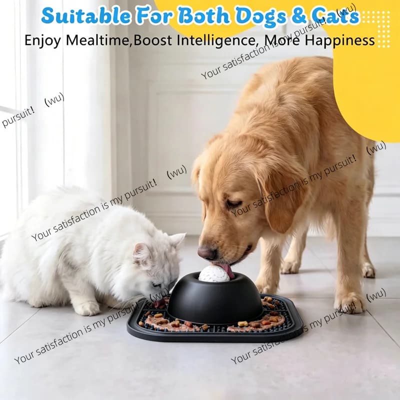 Silicone Anti Slip Pet Slow Food Bowl With Suction Cup Anti Choking Anxiety Relieving Slow Food Bowl Pet Feeding Mat For Dog Cat
