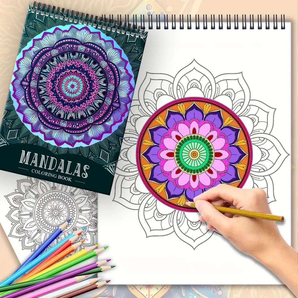 60 Pages Creative Coloring Book Brilliant Mandala Adult Coloring Book Stress Relieving Art Pencil Colored Coloring Drawing Book