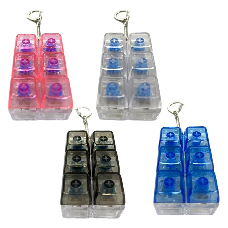 Innovativo tester per tastiera meccanica a LED a 6 tasti Portachiavi Giocattolo da scrivania antistress Accessorio divertente per geek