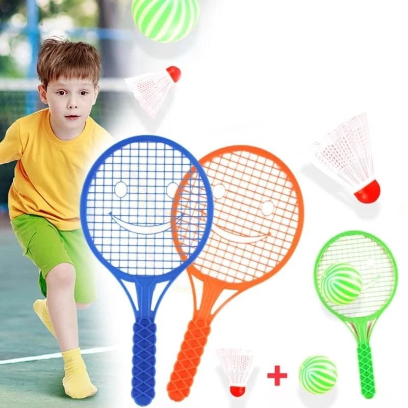 Q39E Plastic Tennis Racket Set Badminton Racket Set For Kids Multipurpose Sports Toy