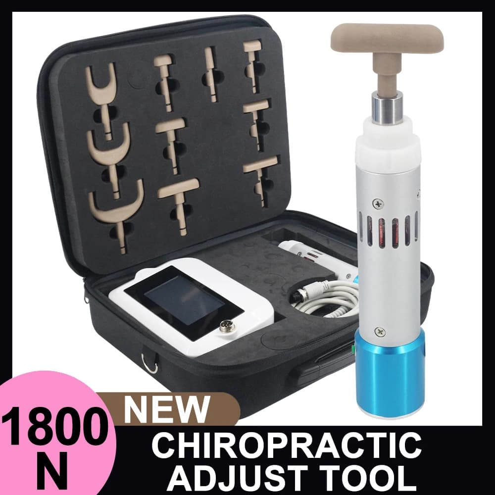 Chiropractic Adjustment Tool Set, Spinal Therapy Tool with 10 Heads, Professional Body Massage 1800N