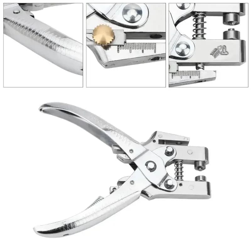 5 mm metal eyelets with pliers: leather punching tool set for belts/bags/ shoes, easy to squeeze manual press for work and repairs