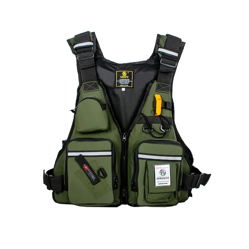 Giubbotto di salvataggio da pesca Giubbotto di galleggiamento Gilet da pesca a mosca leggero multitasche per uomo Gilet regolabili Cuscino staccabile
