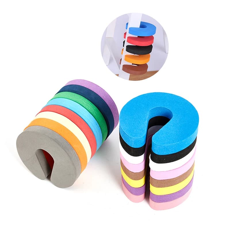 5 serrature di sicurezza per fermaporta in schiuma per dita, protezione per bambini, clip per porta a forma di C