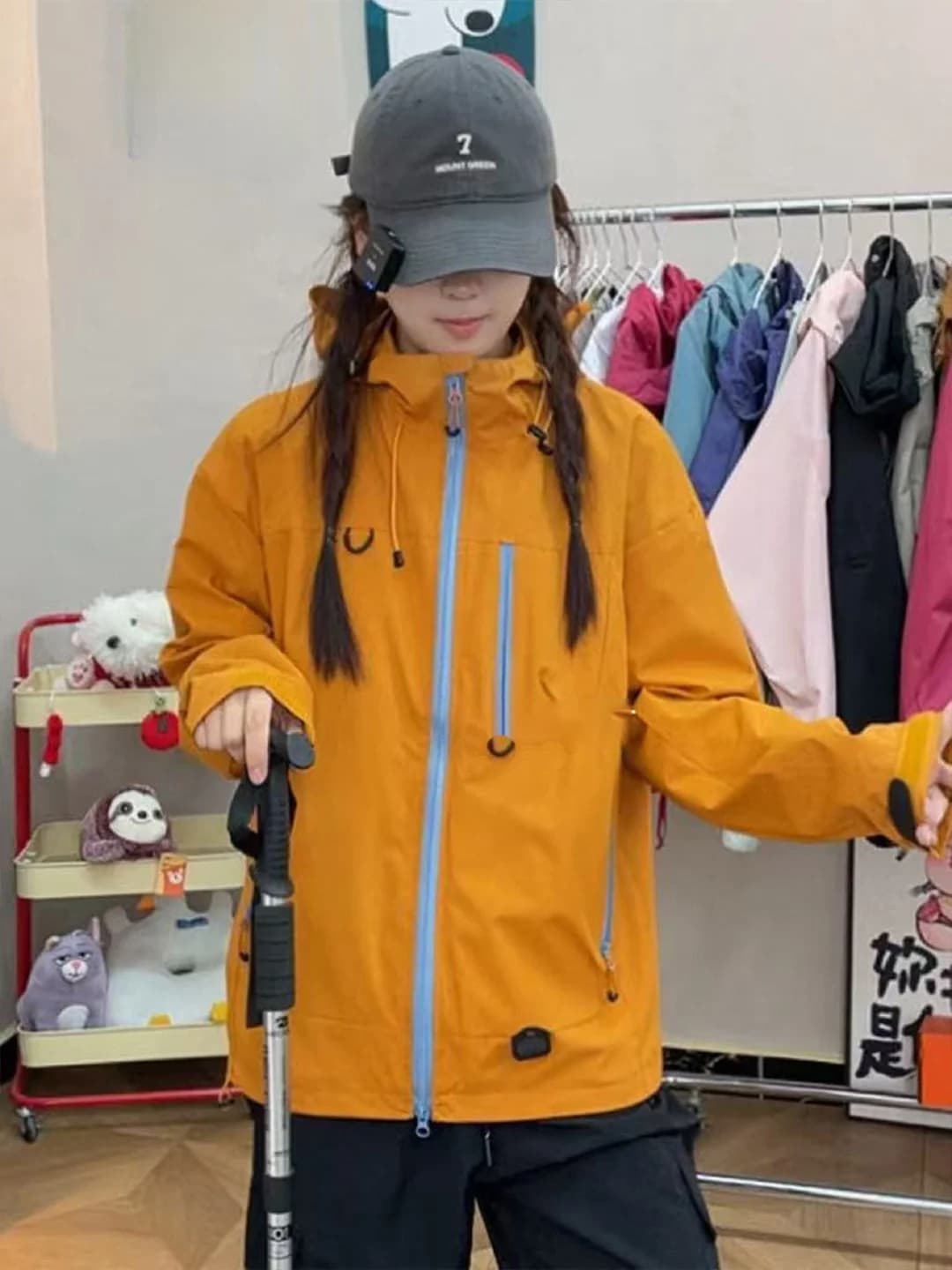 Dopamine Men's Spring Autumn Anti-Wind Waterproof Workwear Jacket Outdoor Functional Climbing Coat with Hat Three-Proof