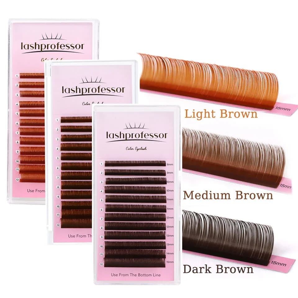Ciglia color cioccolato cacao Ciglia individuali classiche in cashmere fatte a mano Estensioni ciglia volume marrone scuro Ciglia Flase di colore marrone