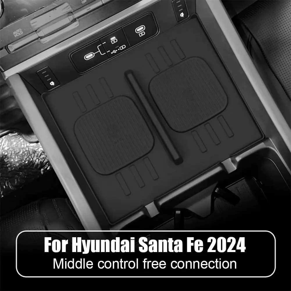 Car Central Control Wireless Charging Silicone Pad Anti-Skid Phone Mat For Korean Hyundai Mx5 Shengda Auto Interior Accessories