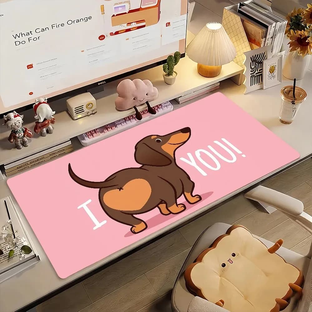 Cartoon Cute Dog Dachshund Mouse Pad Non-slip Rubber Gamer Balance Computer Mat Decoracion Deskmat Laptop desk accessories