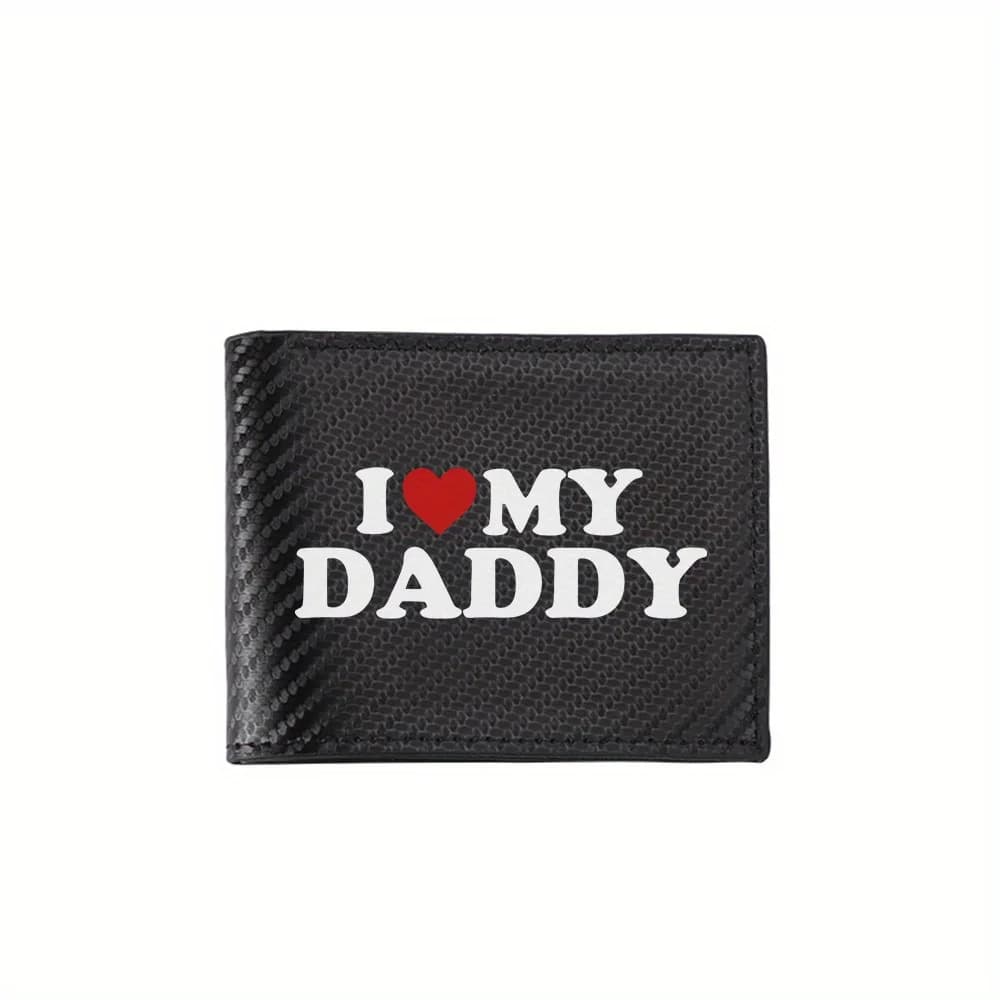 I heart MY DADDY parole Portafogli da uomo Business semplici Design moderno ed elegante con stampa Regali per padre fidanzato Amante di Natale