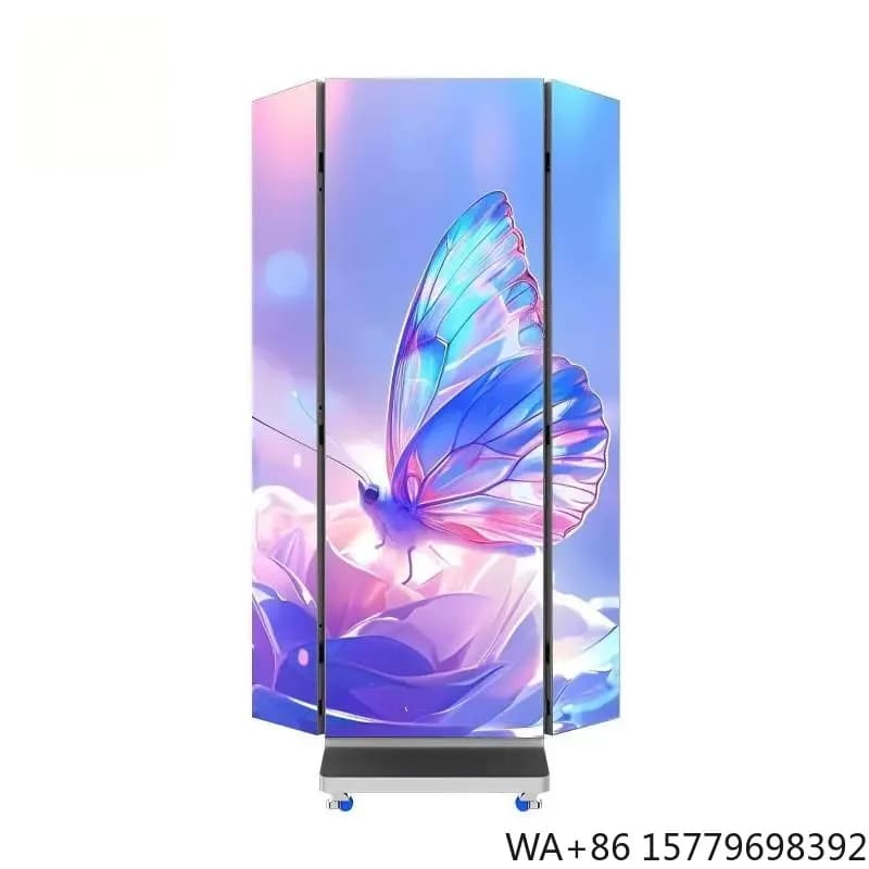 Durable High Definition Foldable P2.5 P2 P1.86 P1.25 GOB Trifold LED Display Poster for Retail Store Elevator