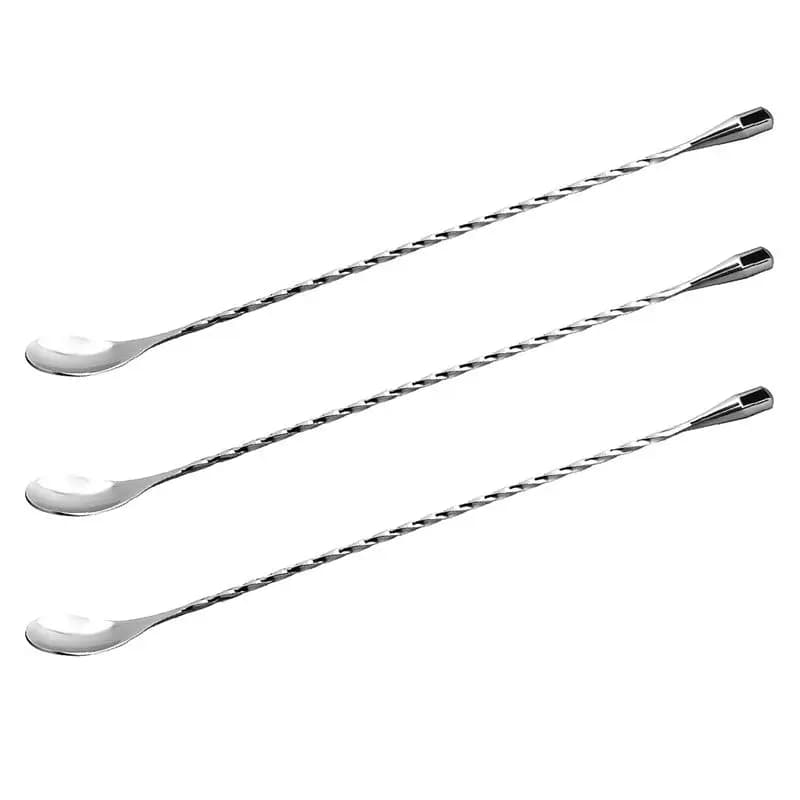 Top Sale 3Pcs 12 Inches Stainless Steel Mixing Spoon, Spiral Pattern Bar Cocktail Shaker Spoon