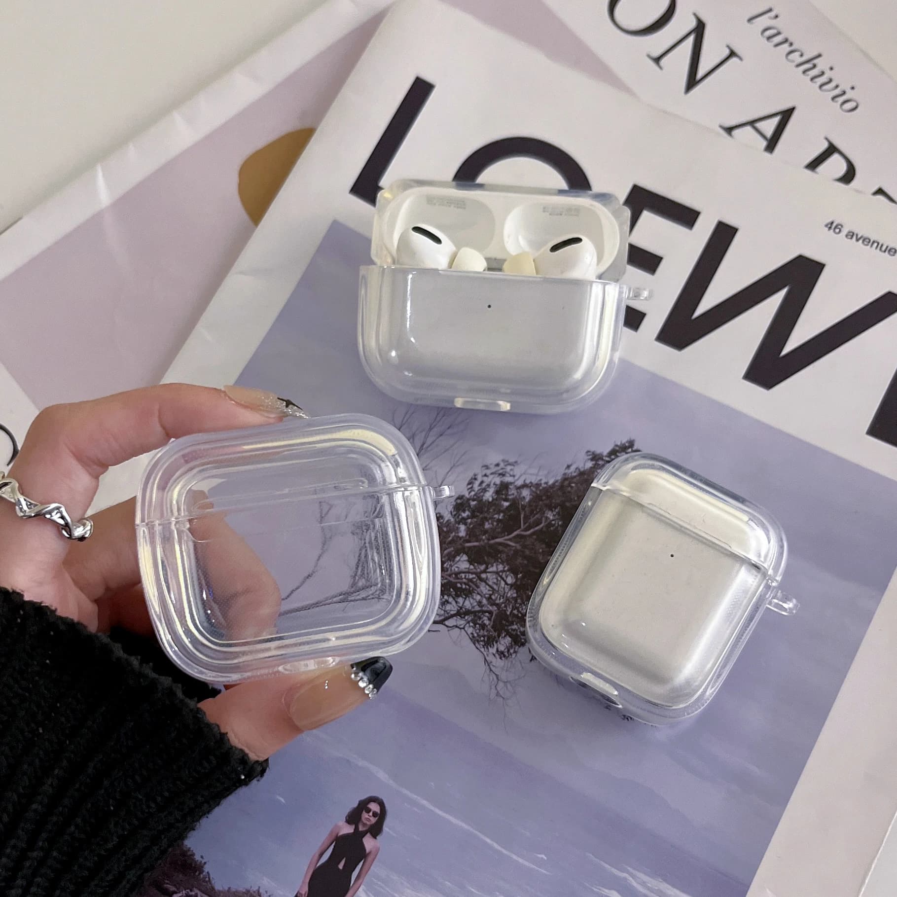 New elegant transparent headphone case AirPods1/2, AirPods Pro2, AirPods Pro2, Antique Headphone Protective Case AirPods 3
