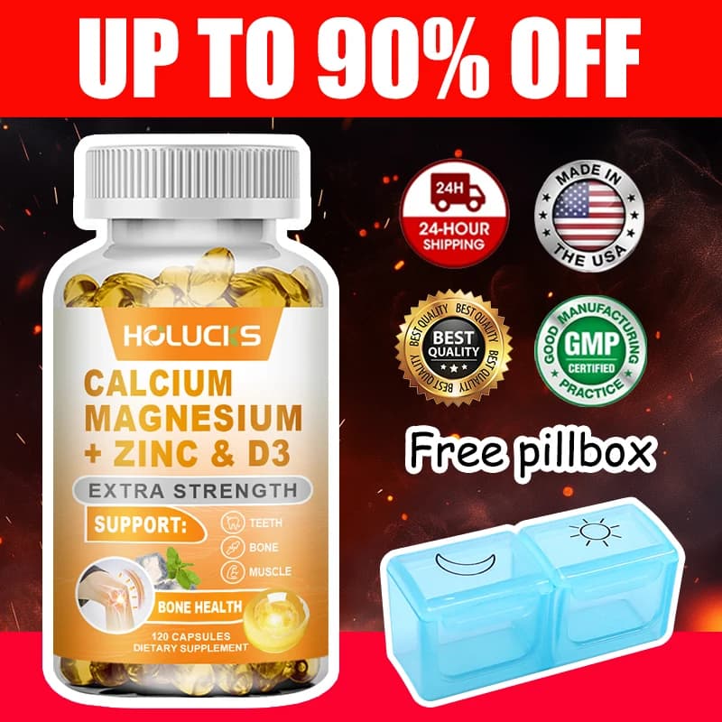 High Power Calcium and Magnesium Zinc Supplement, Support for Improved Absorption, Stress Relief and Nervous Health, Overall Wellbeing