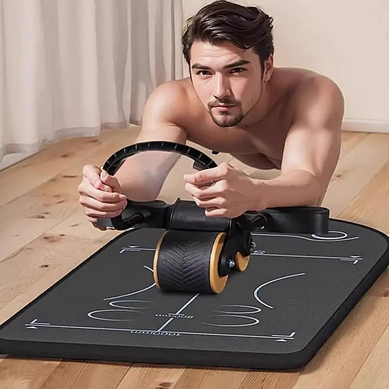 Ab Wheel Roller Mat Yoga Mat 59x24 inch Gym Equipment Training Mat for Foldable Fitness Pillow for Roller Wheel Ab