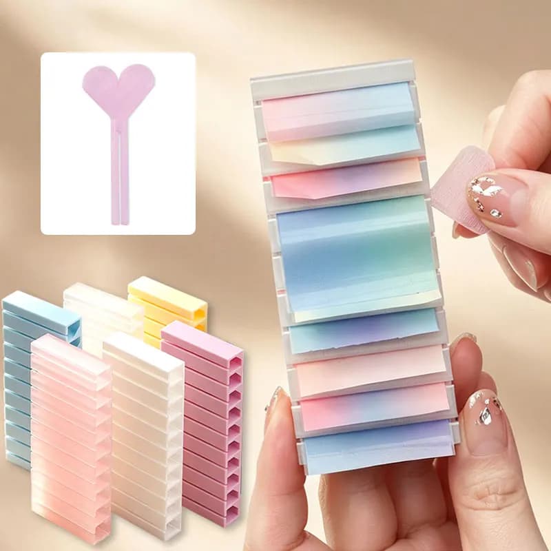 Set di 3 Scatole Porta Fogli per Nail Art con Gradiente, Espositore Portatile Colorato per Adesivi e Decalcomanie