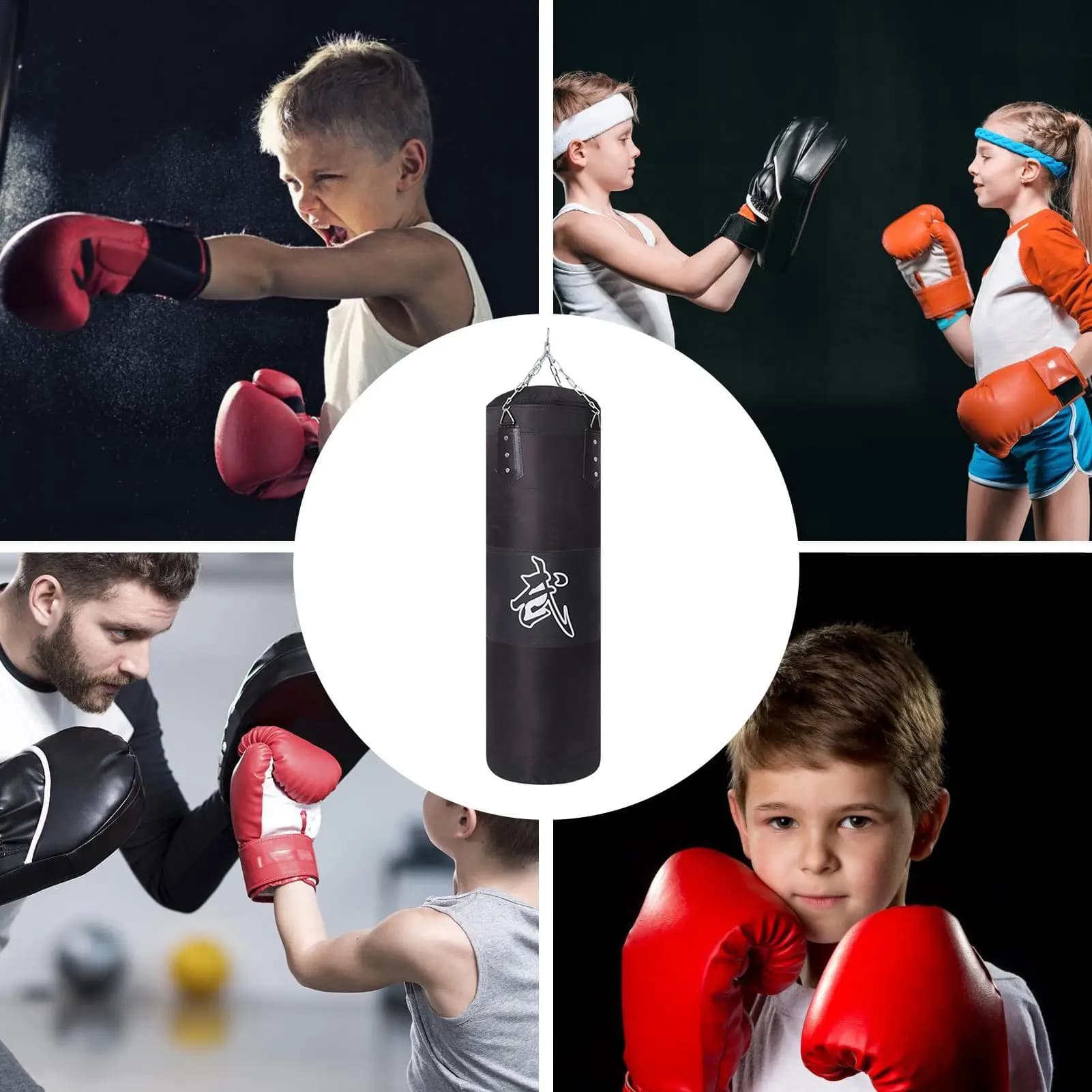 Boxing Bag 31.50inch Kickboxing Gear Adult Punching Bag For Men Women Home Gym Training Kids Sports Workout Exercise