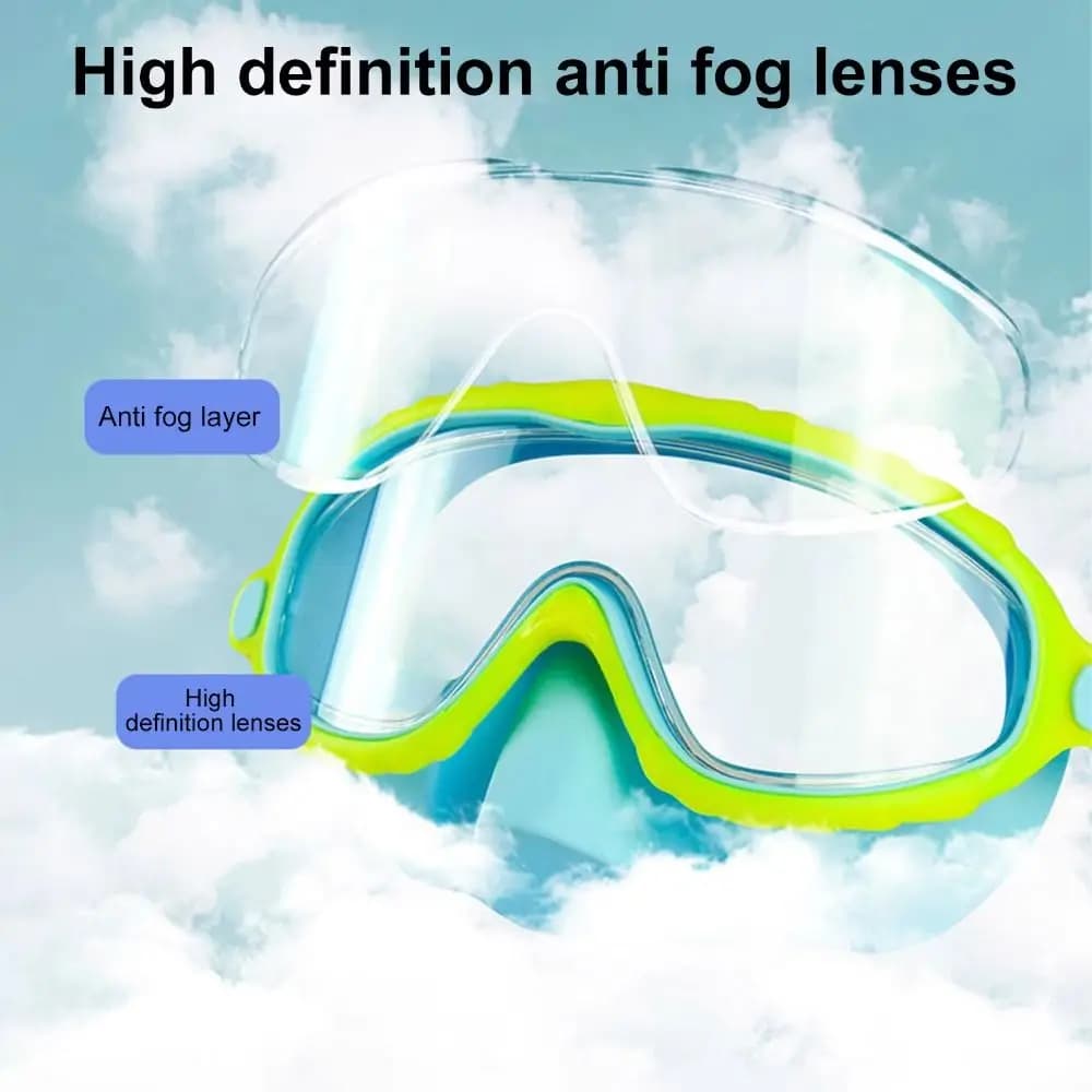 Children's swimwear with large frame Children's swimwear waterproof silicone padding with glasses case
