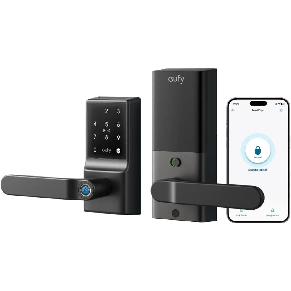Serratura Intelligente con Tastierino e Maniglia, Ingresso Senza Chiave con Impronta Digitale, Controllo Wi-Fi tramite App, IP53, Spedizione dagli Stati Uniti