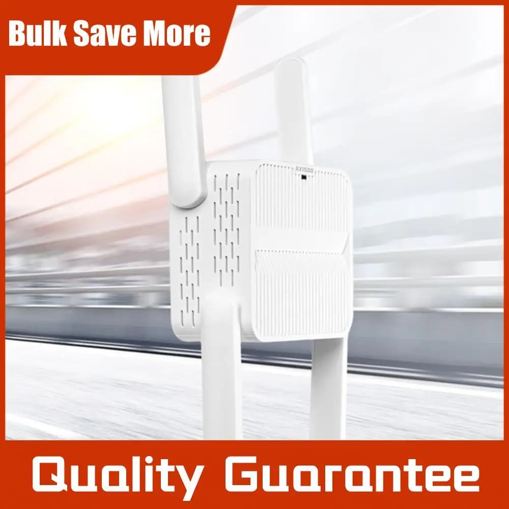 Ripetitore WiFi 6 1500Mbps, Amplificatore Dual Band 2.4G/5GHz, Booster Wi-Fi con 4 Antenne 2dbi, Lunga Portata, Facile Configurazione