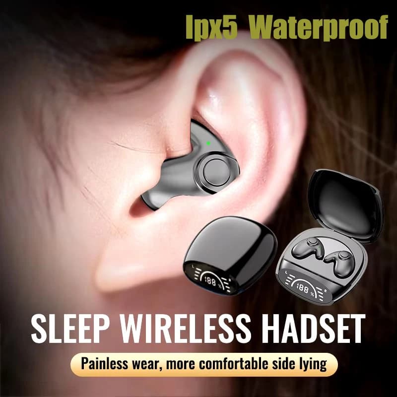 Auricolari invisibili per il sonno Auricolari impermeabili con cancellazione del rumore nascoste con microfono Auricolari stereo Bluetooth 5.3 per dormire di notte