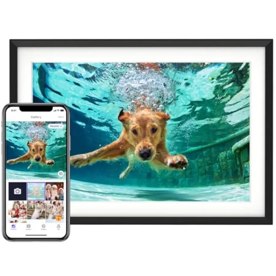 Cornice Digitale da 10.1'' con 32GB di Memoria, Schermo Touch IPS 1280x800, Condivisione Foto/Video e Invio
