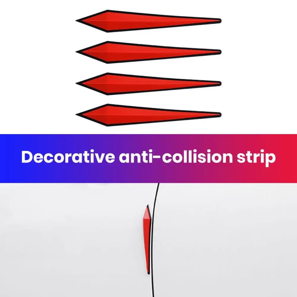 Pvc Guard Strip 4pcs Car Bumper Rubber Guard Strips Anti-collision Scratch Resistant Protectors Universal Fit Paint Protection