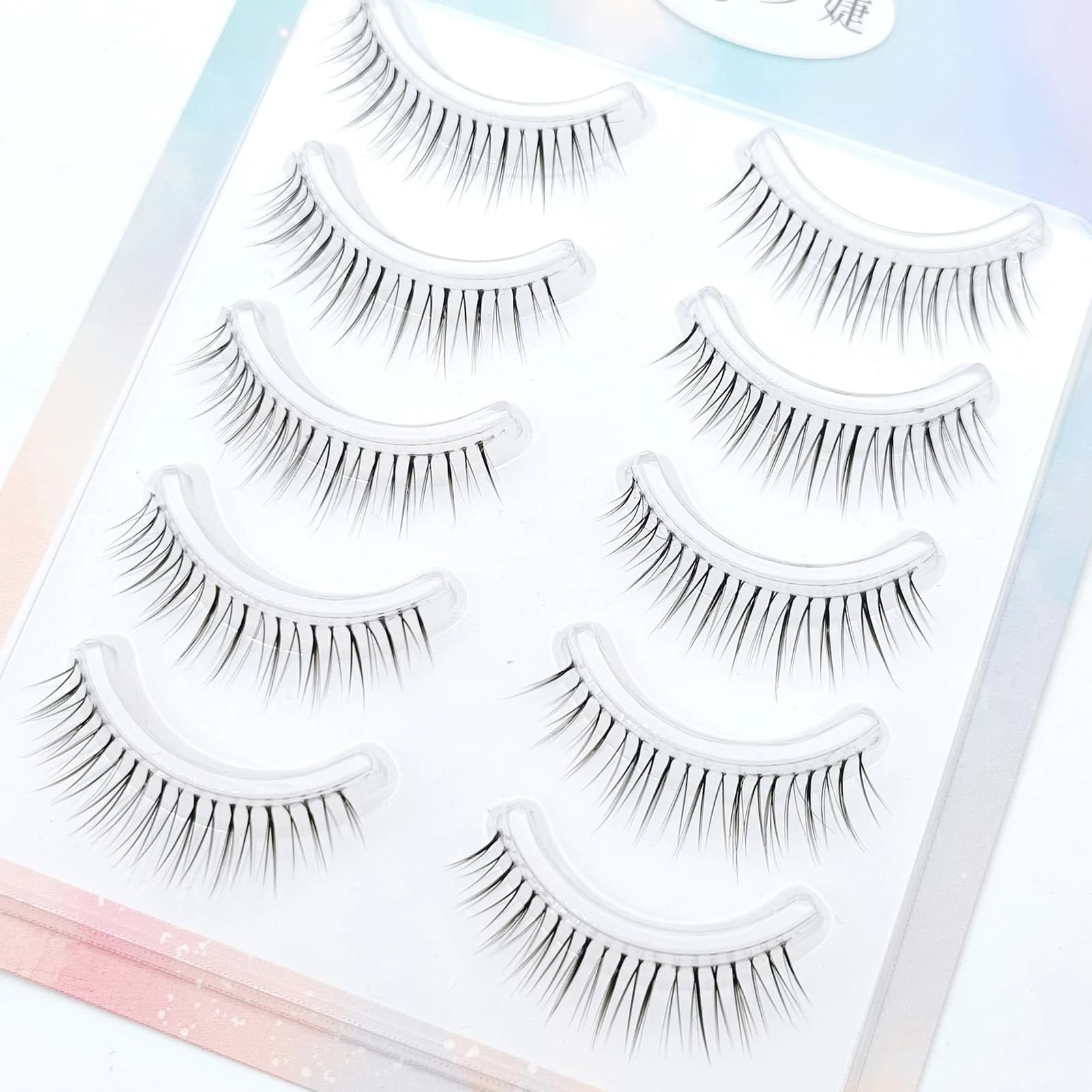 11-13mm Fake Eyelash Strips Ultra Thin Cross Transparent Strap Natural appearance eyelash extensions for wedding Cosplay daily makeup