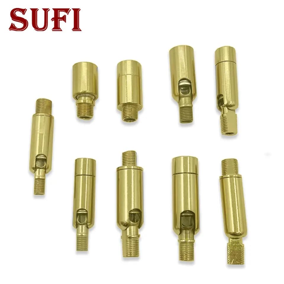 M8/M10 Giunto universale Scuotendo la testa Asta corta Ottone Tubo a forma universale Lampada a bilanciere Lampada da tavolo Faretto Accessori