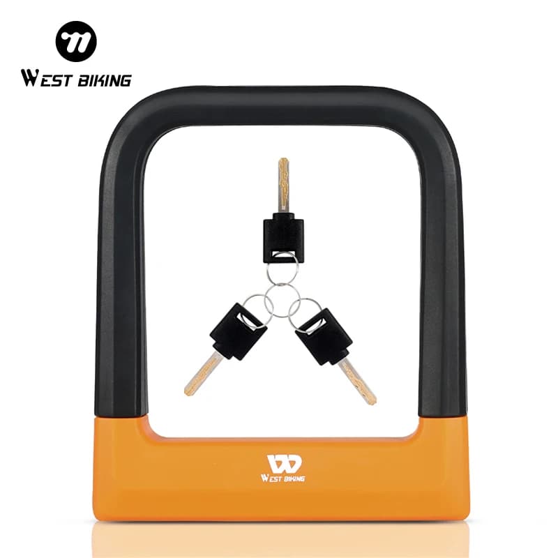 WEST BIKING bicicletta U Lock MTB bici da strada sicurezza antifurto serratura a catena con 3 chiavi moto ciclismo serratura accessori per biciclette