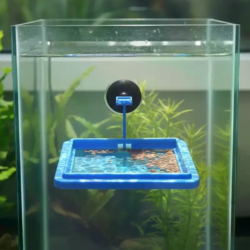 Anello Galleggiante Blu per Alimentazione Pesci (1/5 Pezzi), Vassoio per Cibo Acquatico con Ventosa - Nuovo Arrivo!