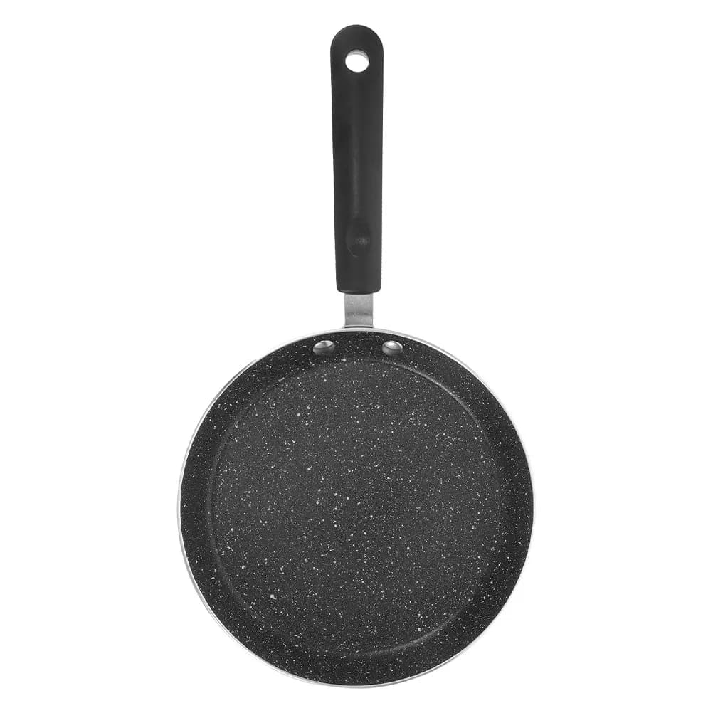 Padella Antiaderente Nera da 22 Cm per Colazioni, Omelette, Pancake, Uova Fritte, Compatibile con Piani a Induzione e Gas