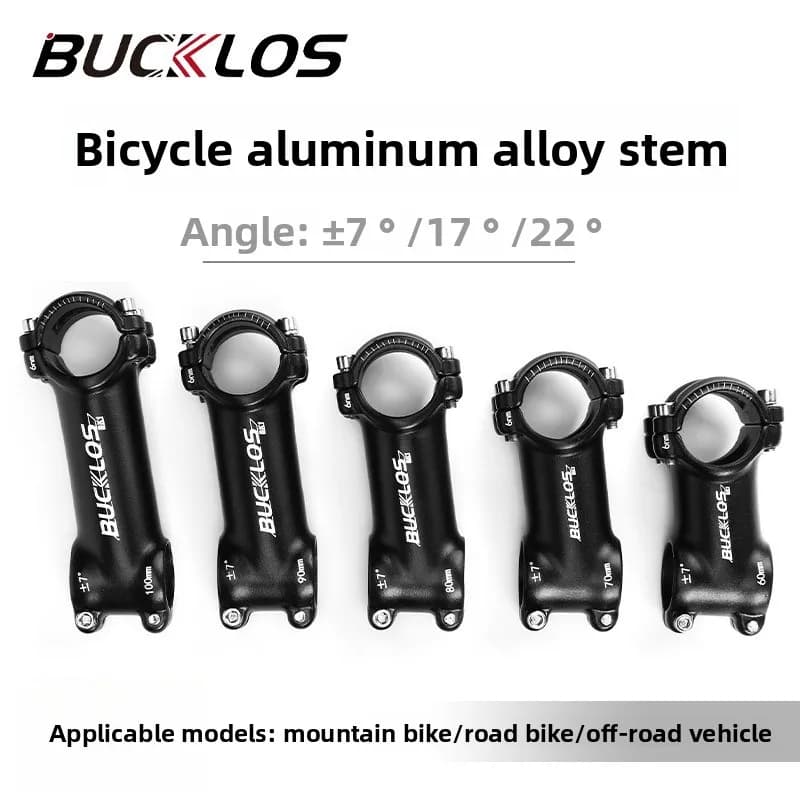 Supporto per Manubrio Bici da Montagna 7/17/22 Gradi, Ultra-leggero in Lega di Alluminio, Nero Opaco Cavo