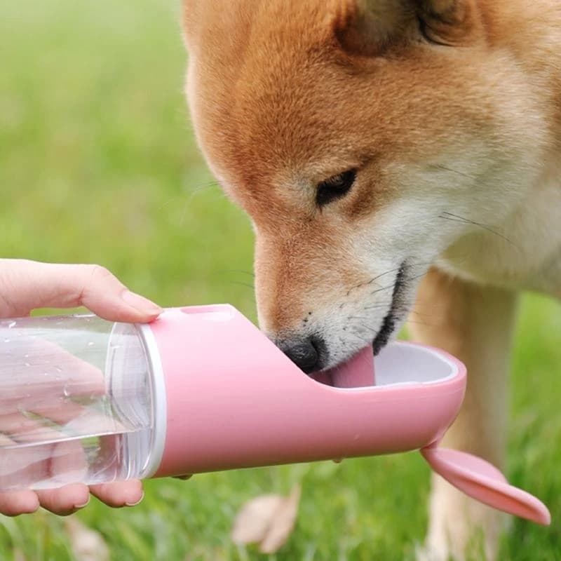 Bottiglia d'acqua da viaggio per cani 24TE Tazza portatile per animali domestici con ciotola per cibo