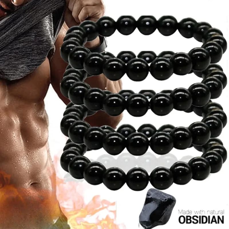 Natural Black Oxydiana Bracelet Relax relief from anxiety weight loss beads healing bracelet blessing jewelry lucky gifts for woman man