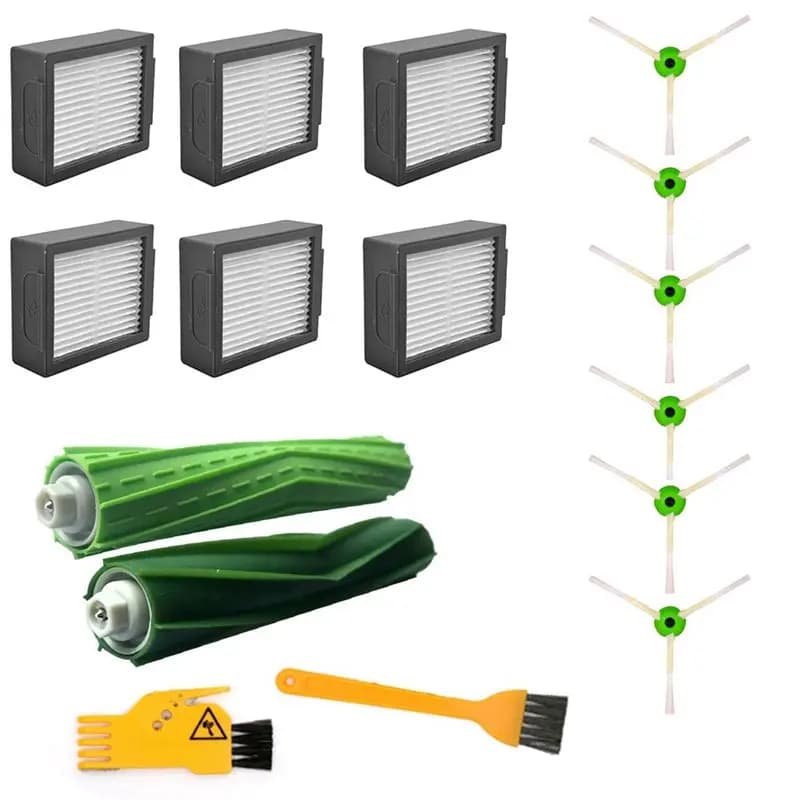 Filtro Hepa + Spazzola Laterale + Spazzola Rotante, Ricambio Filtro Hepa per Robot Aspirapolvere Irobot Roomba I3 I7 E5 E6
