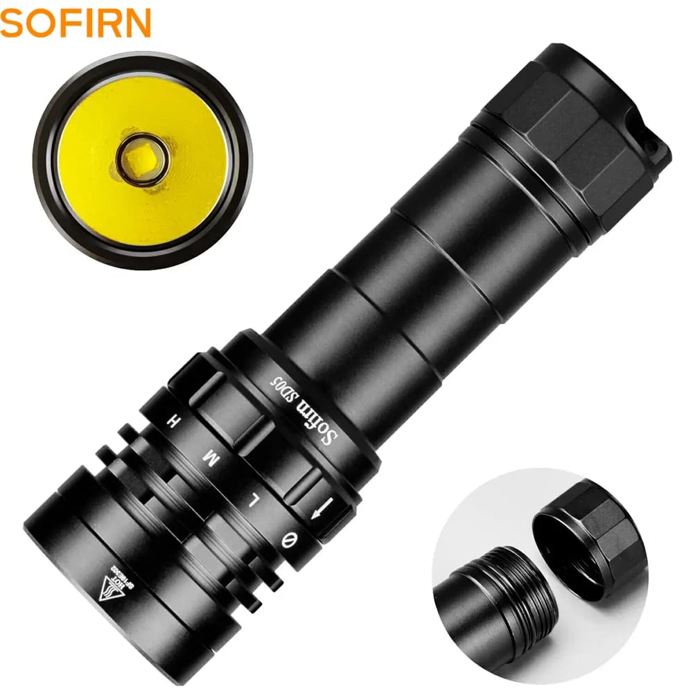 Sofirn SD05 Scuba Diving Light XHP50.2 Super Bright 3000lm 21700 Flashlight with Magnetic Switch 5000K 6500K