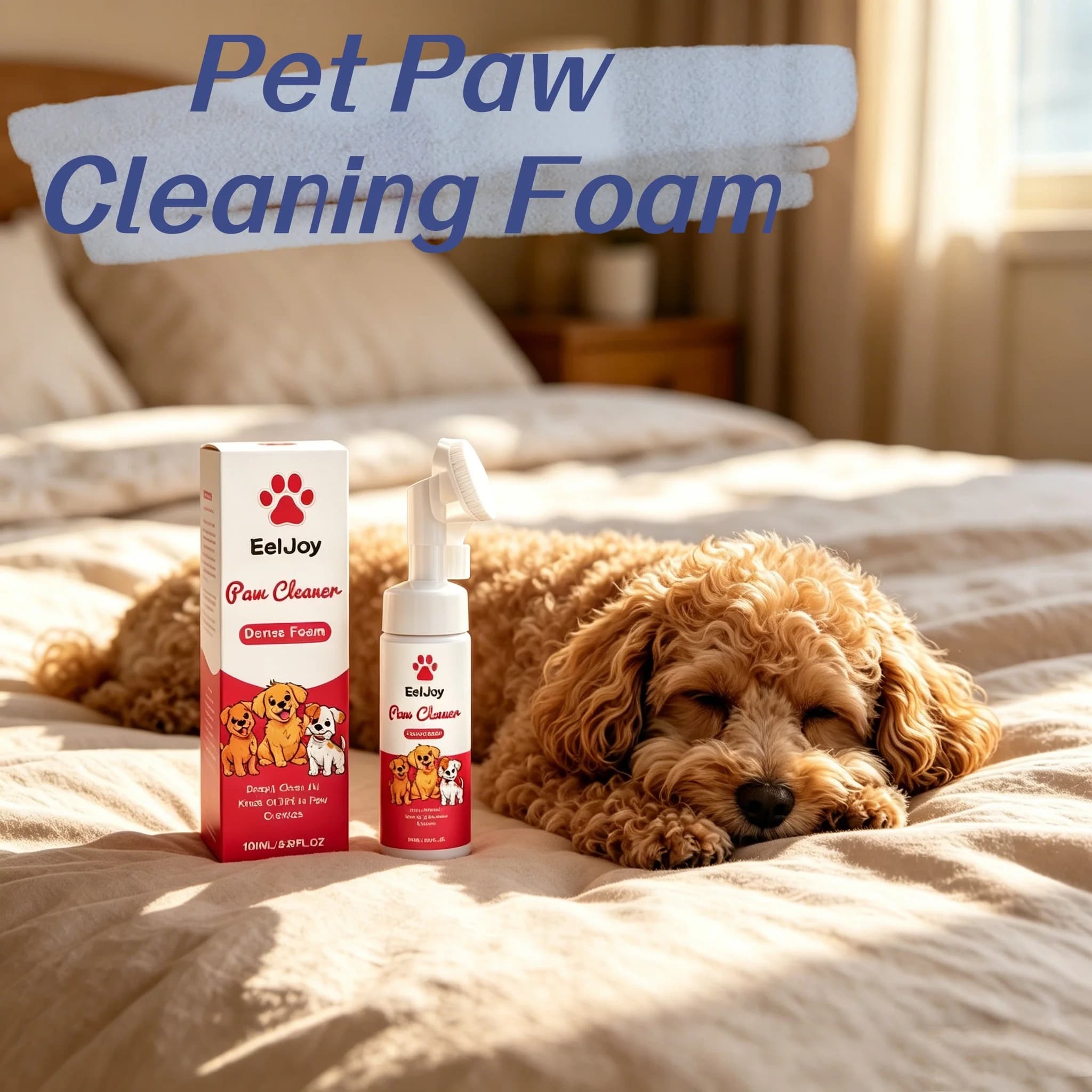 Eeljoy Detergente per Zampe di Animali Domestici 100ml, Schiuma con Spazzola, Shampoo Senza Risciacquo, Pulizia Profonda per Zampe di Cani e Gatti, Facile da Usare
