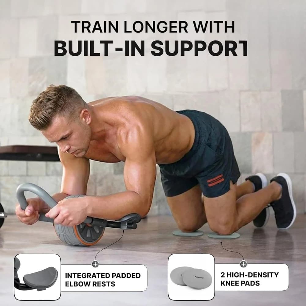 Abdominal Wheel with Elbow and Knee Support, Abdominal Exercise Equipment and Core Training, Shipping from USA