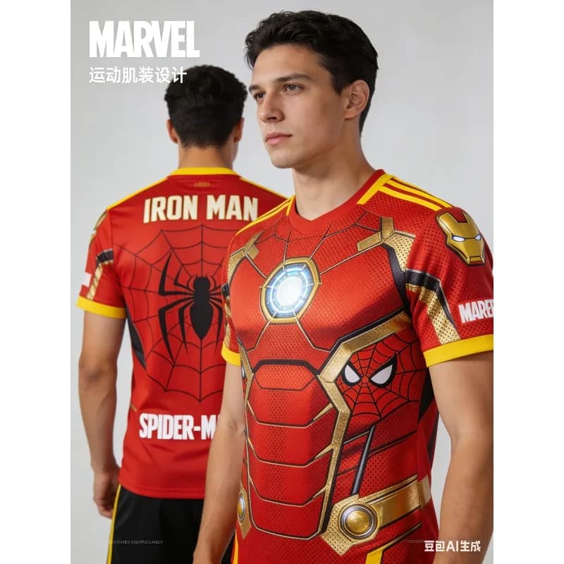 Magliette sportive a maniche corte della serie Marvel Heroes, magliette a maniche corte ad asciugatura rapida stampate in 3D, abbigliamento per bambini e uomini
