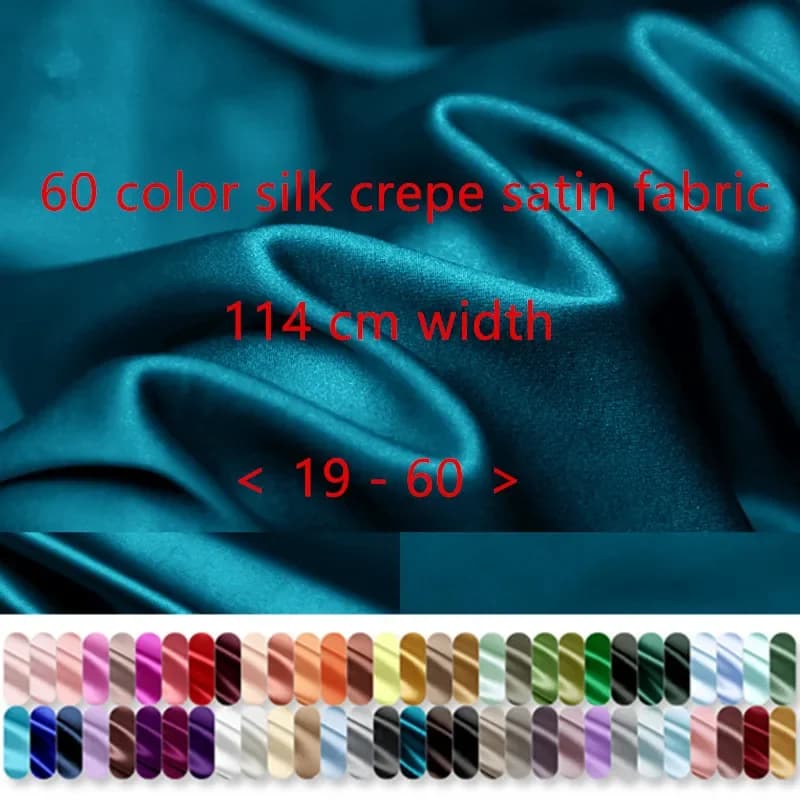100% Silk Crepe Satin Fabric Brand Fashion Design for Dress Shirts Bedding Clothes Clothing Sewing Materials Wholesale Per Meter