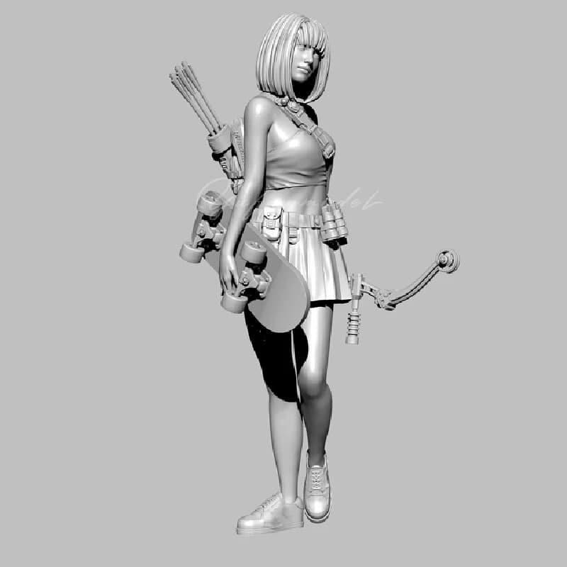 1/35 1/24 Ragazza alla moda Modello in resina Figura Gk Micro Miniatura 3d Stampato Bianco Modello Giocattolo Kit smontato e non verniciato