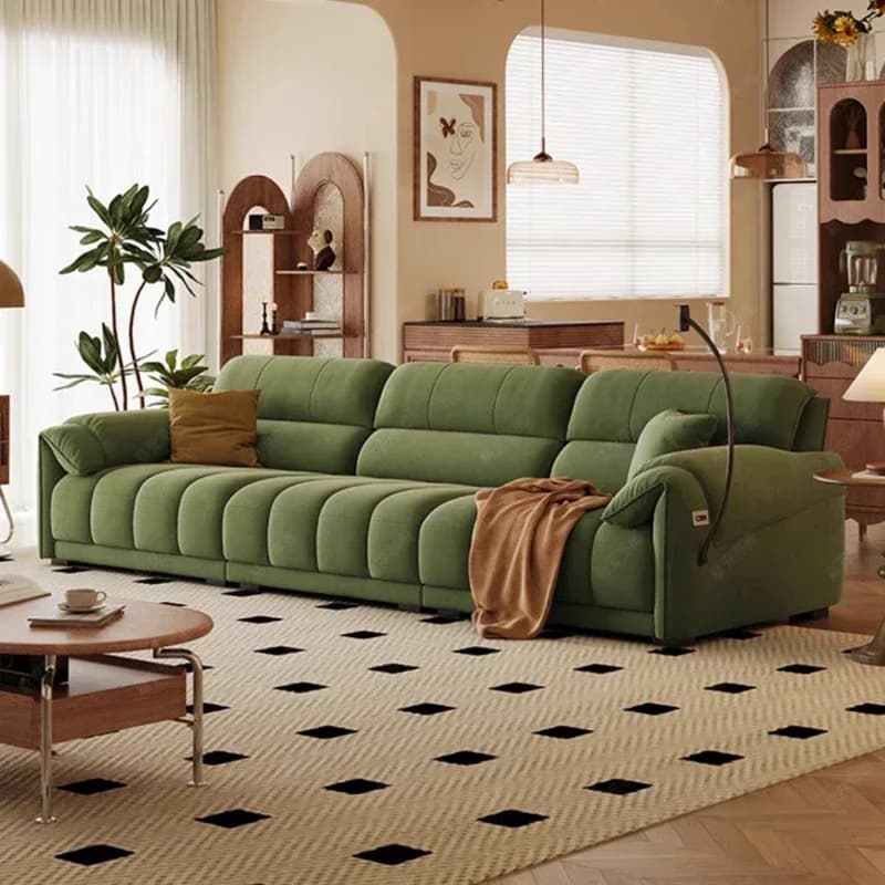 Riempitore Divani da soggiorno verdi Supporto per la schiena Design Salotti reclinabili Divani da soggiorno Salone di lusso Divano Moderno Mobili